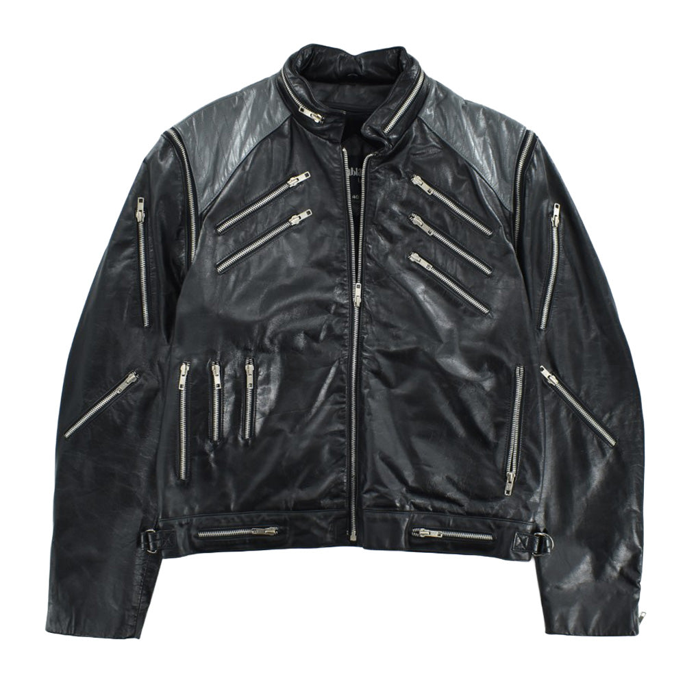 80's Casablanca "Beat It" マルチジップ 2way レザージャケット 260703H