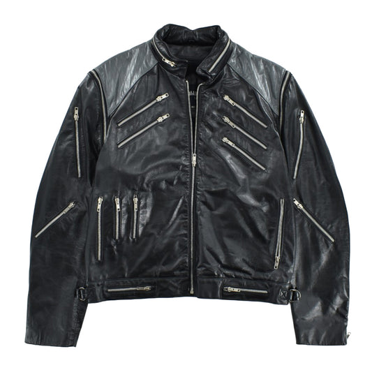 80's Casablanca "Beat It" マルチジップ 2way レザージャケット 260703H