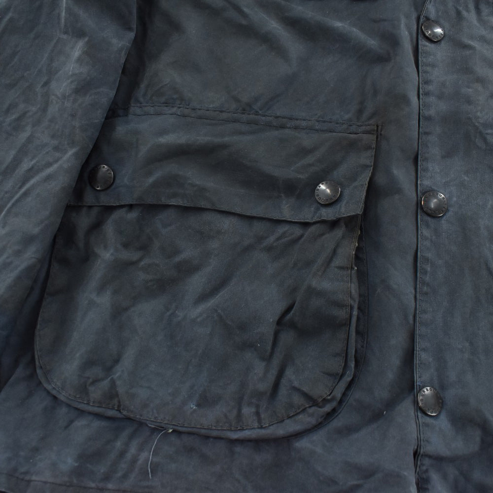 80's 旧3ワラント Barbour "BEDALE" 4ポケット オイルドジャケット フード付き 260915H