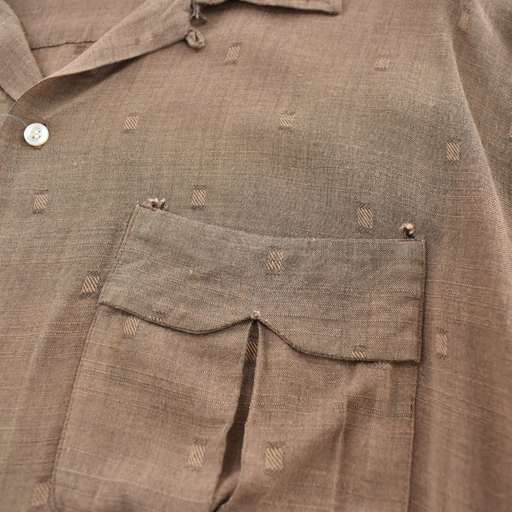 50's Rayon Gabardine ループ オープンカラーシャツ 260529H