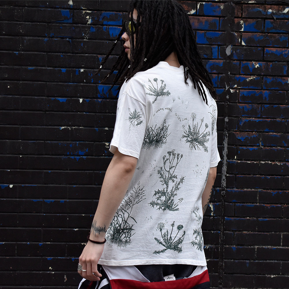90's “so many weeds so little time” 雑草 AOP Tシャツ USA製 240407H