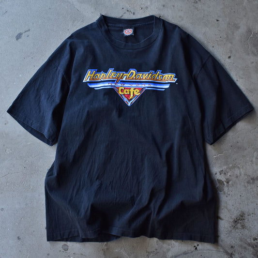 90's Harley-Davidson "Harley-Davidson cafe" バイク Tシャツ USA製 230619H
