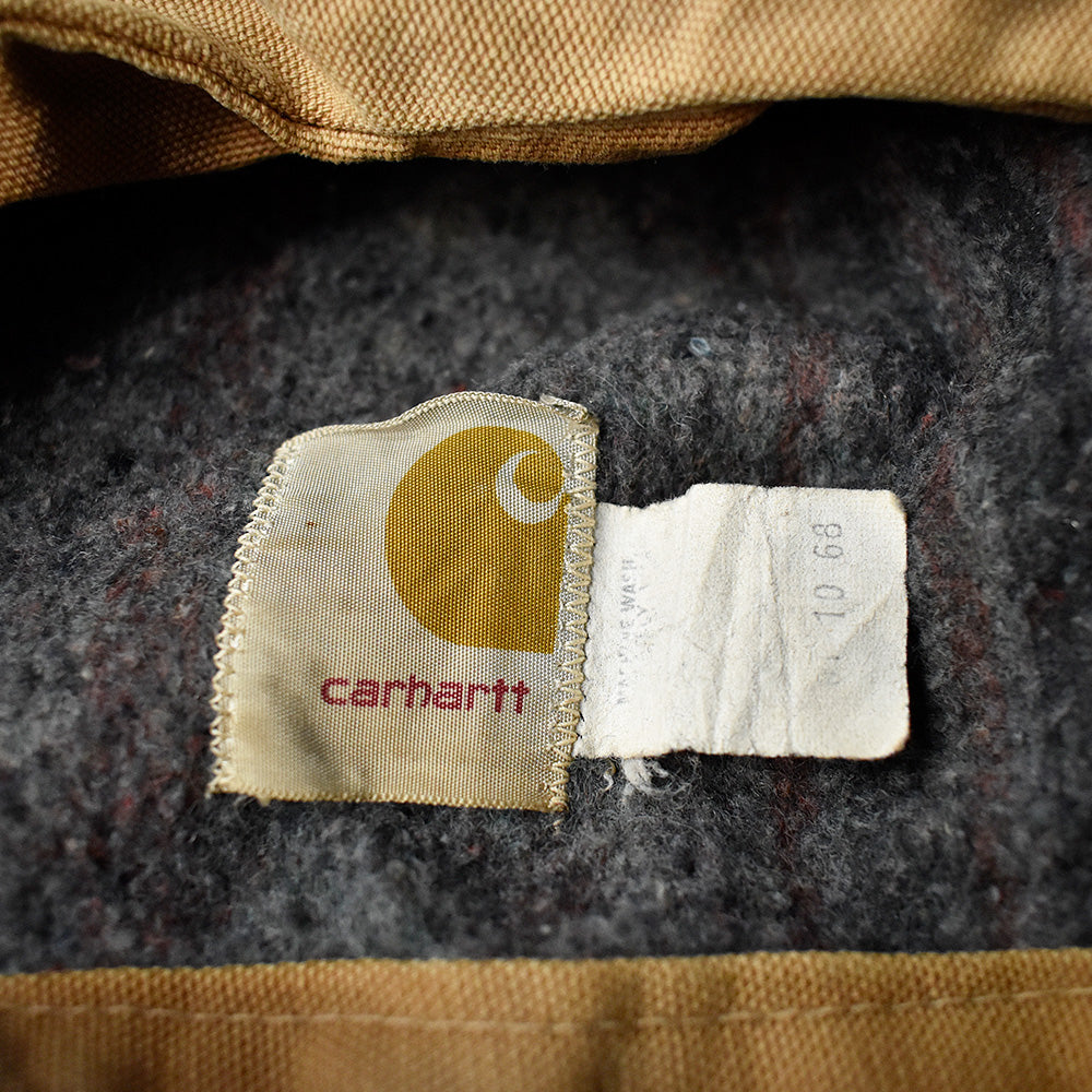 70's Carhartt フード付き ダック チョアコート プリントタグ！ ブランケットライナー 240113H