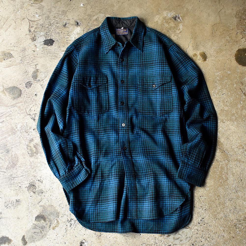 60's Pendleton ウール チェック柄シャツ USA製 240208H