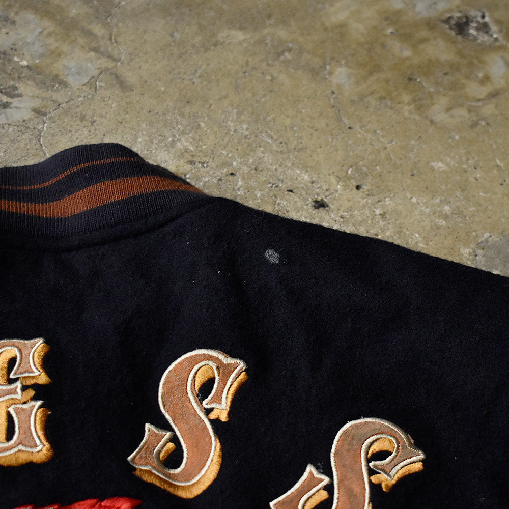 80's GUESS “ Indian” レザー切り替えウールジャケット 240130H