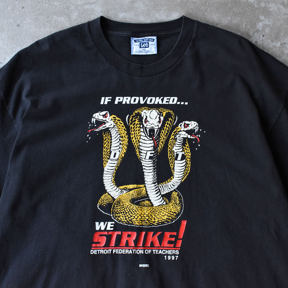 90’s Lee “If provoked… WE STRIKE” アニマル イベント Tシャツ USA製 250608