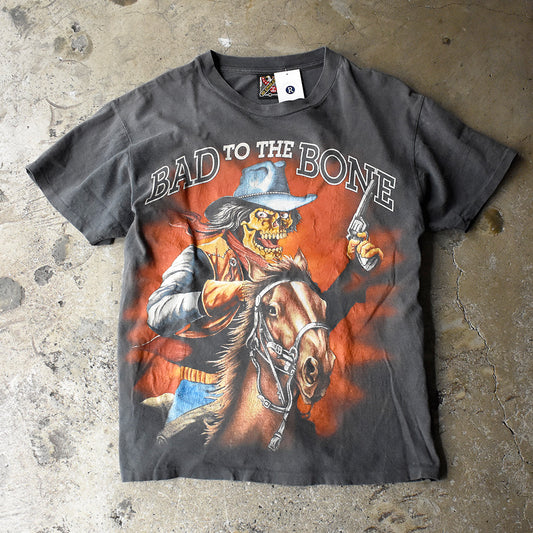 90's 3D EMBLEM “BAD TO THE BONE” Tシャツ USA製 250512H