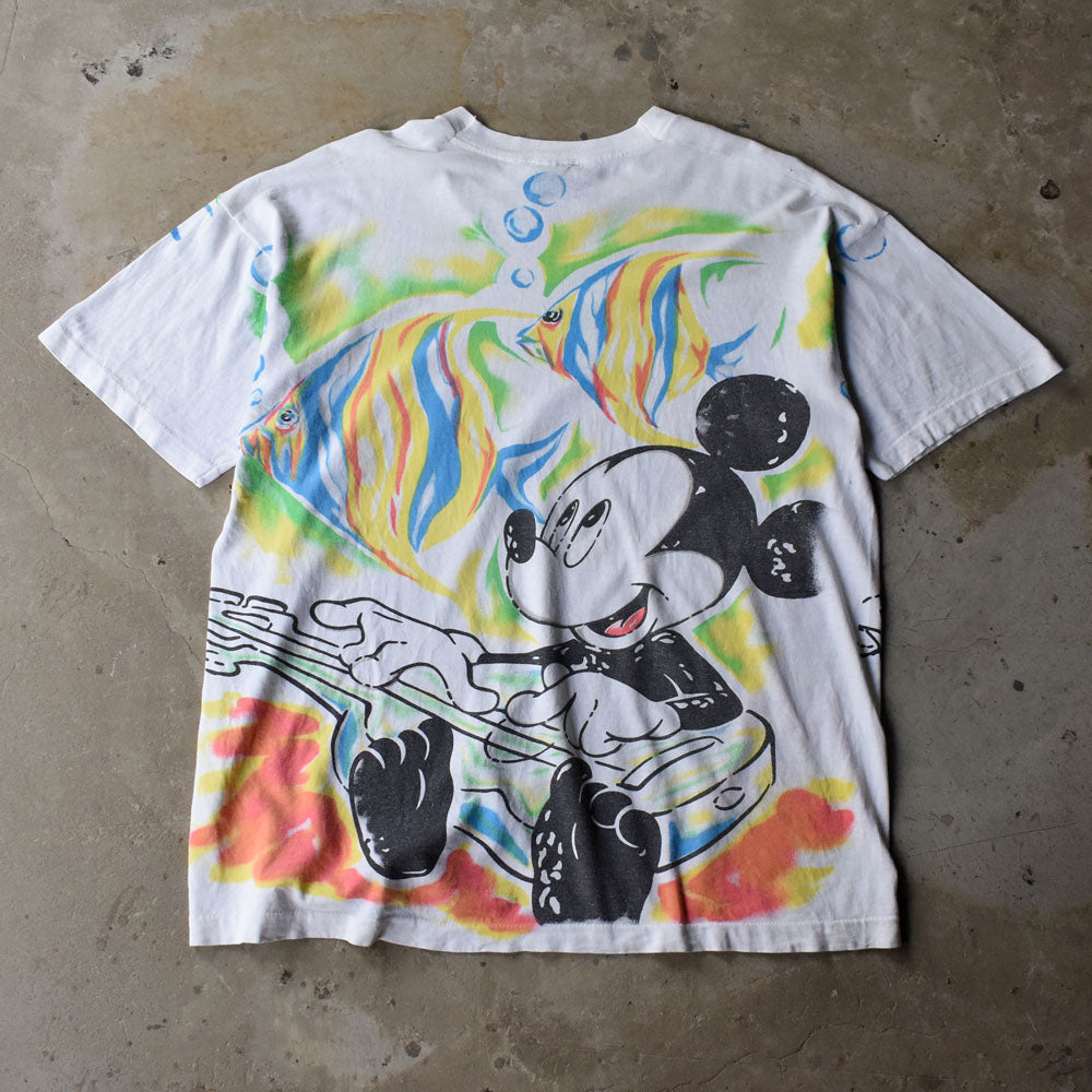90’s Disney “Mickey” AOP！ 両面プリント キャラクターTシャツ 250519