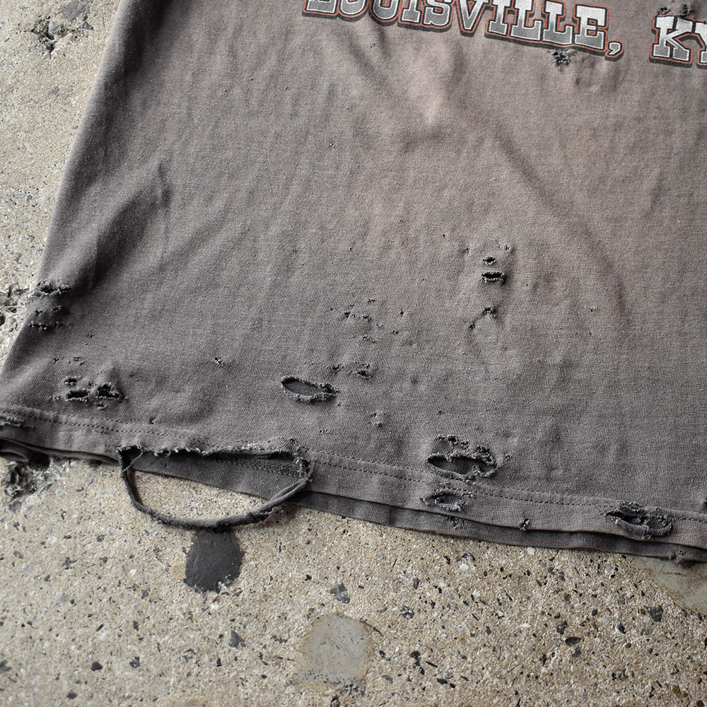 Y2K ボロ！ Harley-Davidson “Skull” バイク Tシャツ 250808H