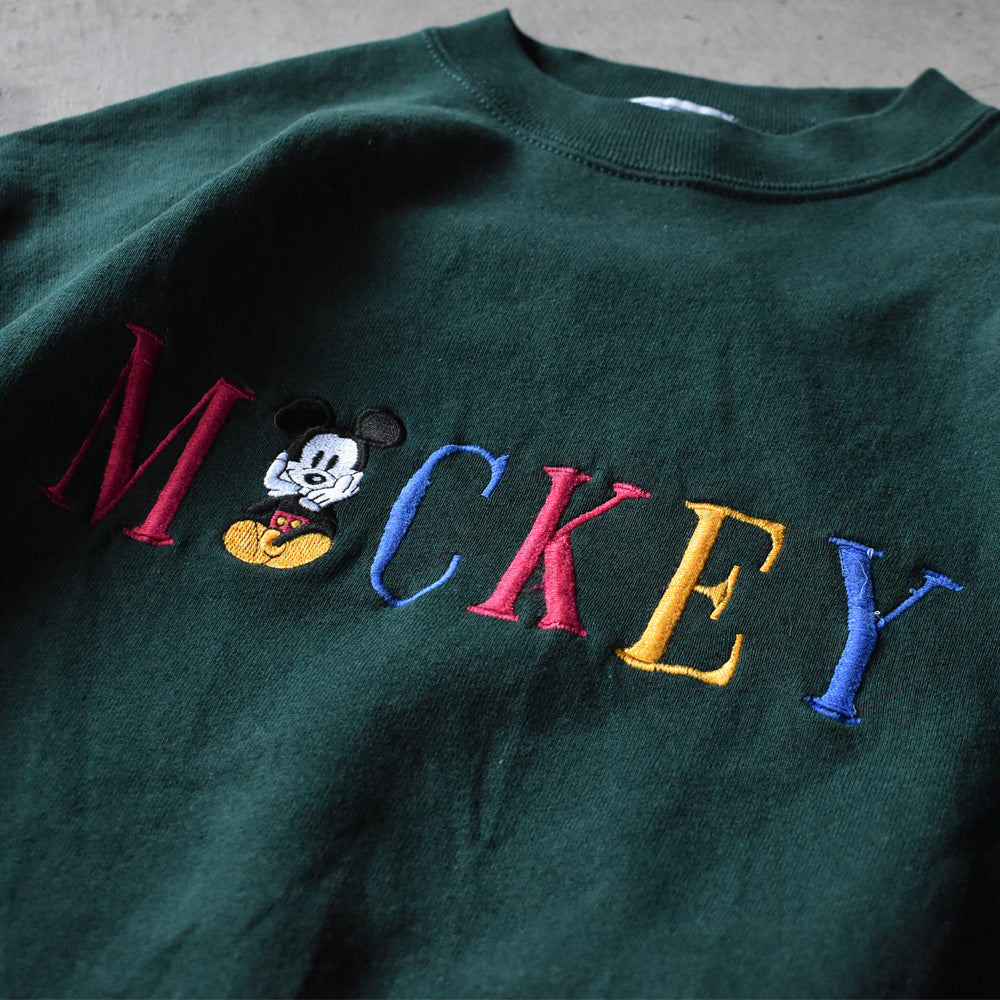 90’s Disney “Mickey“ 刺繍 スウェット USA製 231217