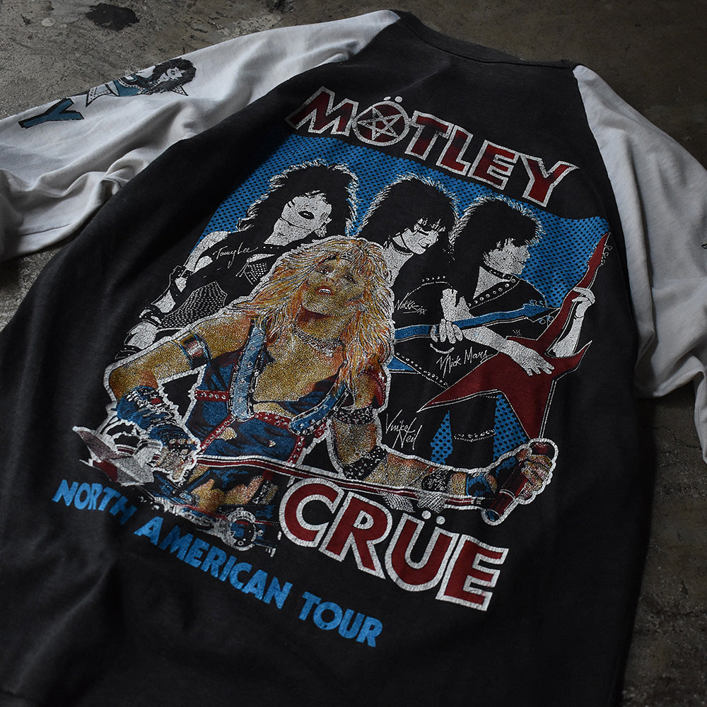 80's　Mötley Crüe/モトリー・クルー　"North American Tour" 袖プリント！ Raglan sleeve Tee　230705H