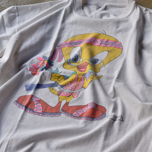 90's Looney Tunes/ルーニー・テューンズ ”HIPPIE TWEETY” Tシャツ USA製 230905