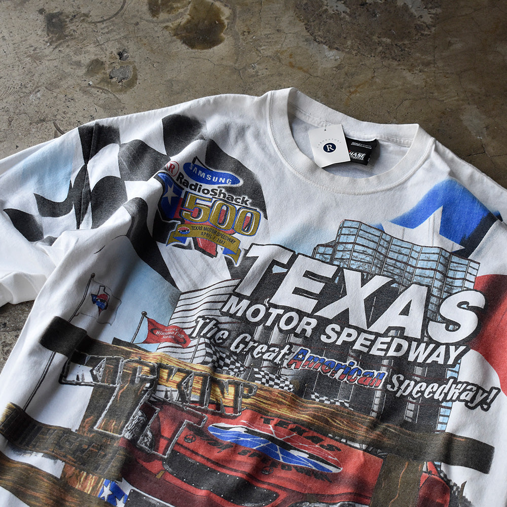 Y2K AOP！ CHASE AUTHENTICS “TEXAS MOTOR SPEEDWAY“ レーシングTシャツ 250704H
