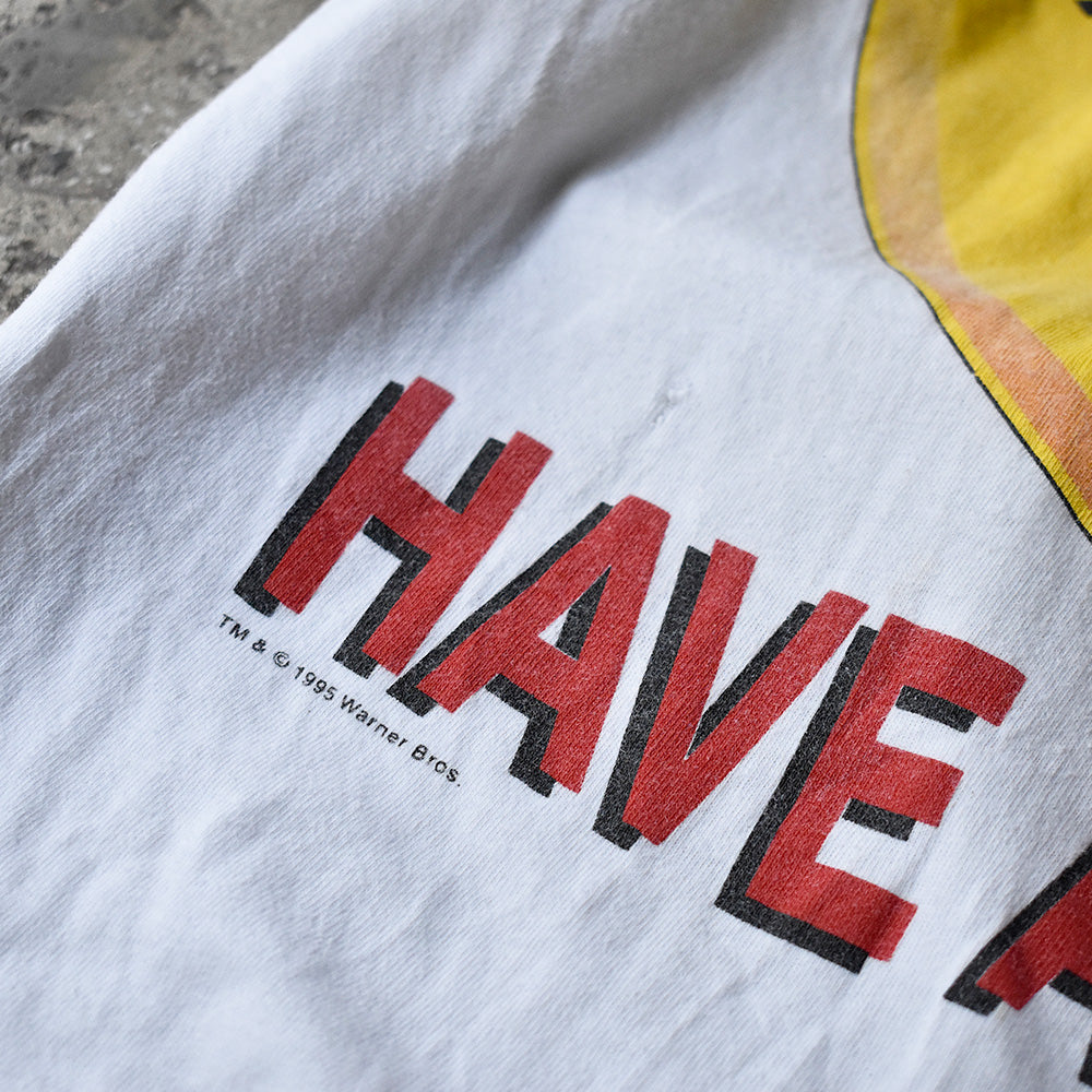 90's タズマニアンデビル×スマイリーフェイス “HAVE ANICE DAY！” Tシャツ 240329H