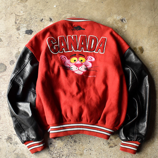 90's ROOTS “Pink Panther” レザー切り替えアワードジャケット 240312H