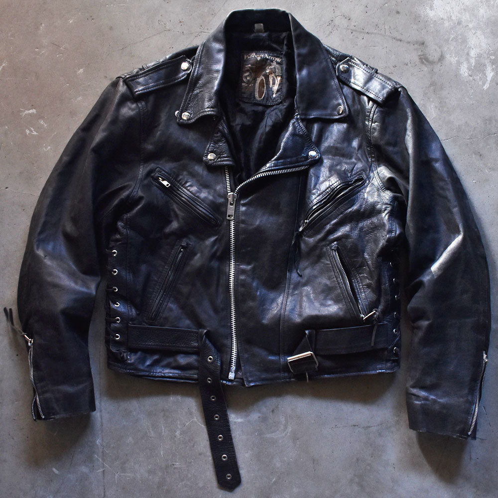 80-90’s THE Piero e arrow ライダース レザージャケット 52size 240218
