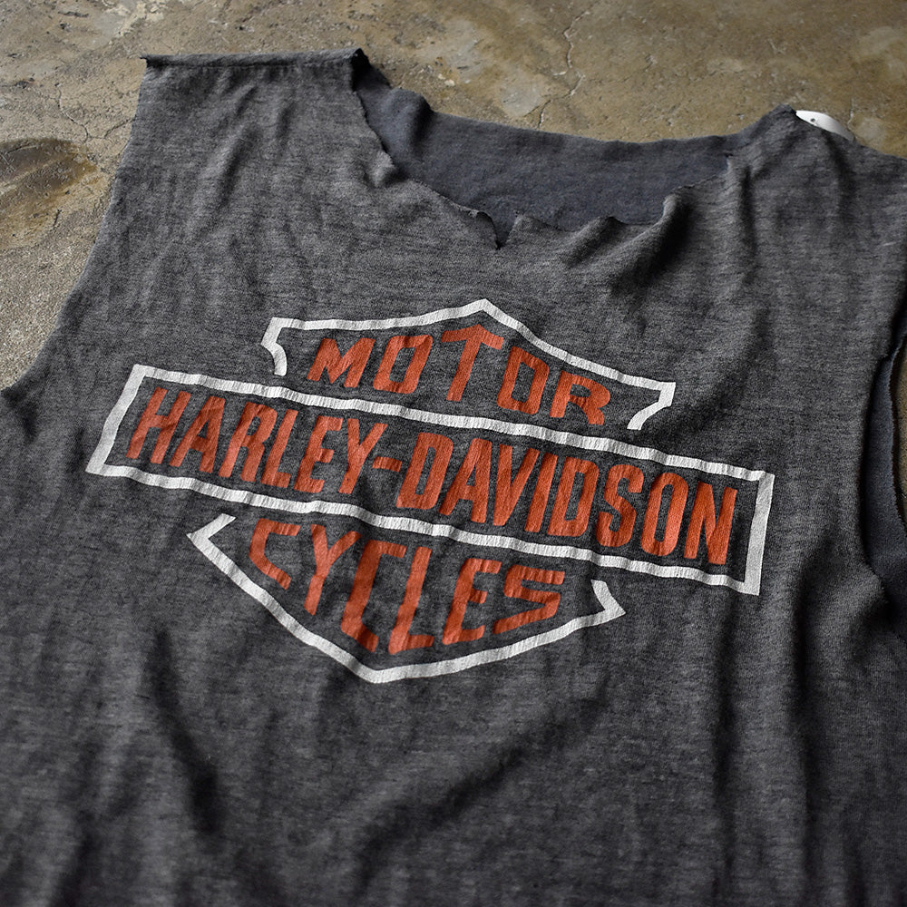80's “Harley-Davidson“ ロゴ カットオフ！ バイク Tシャツ 250730H