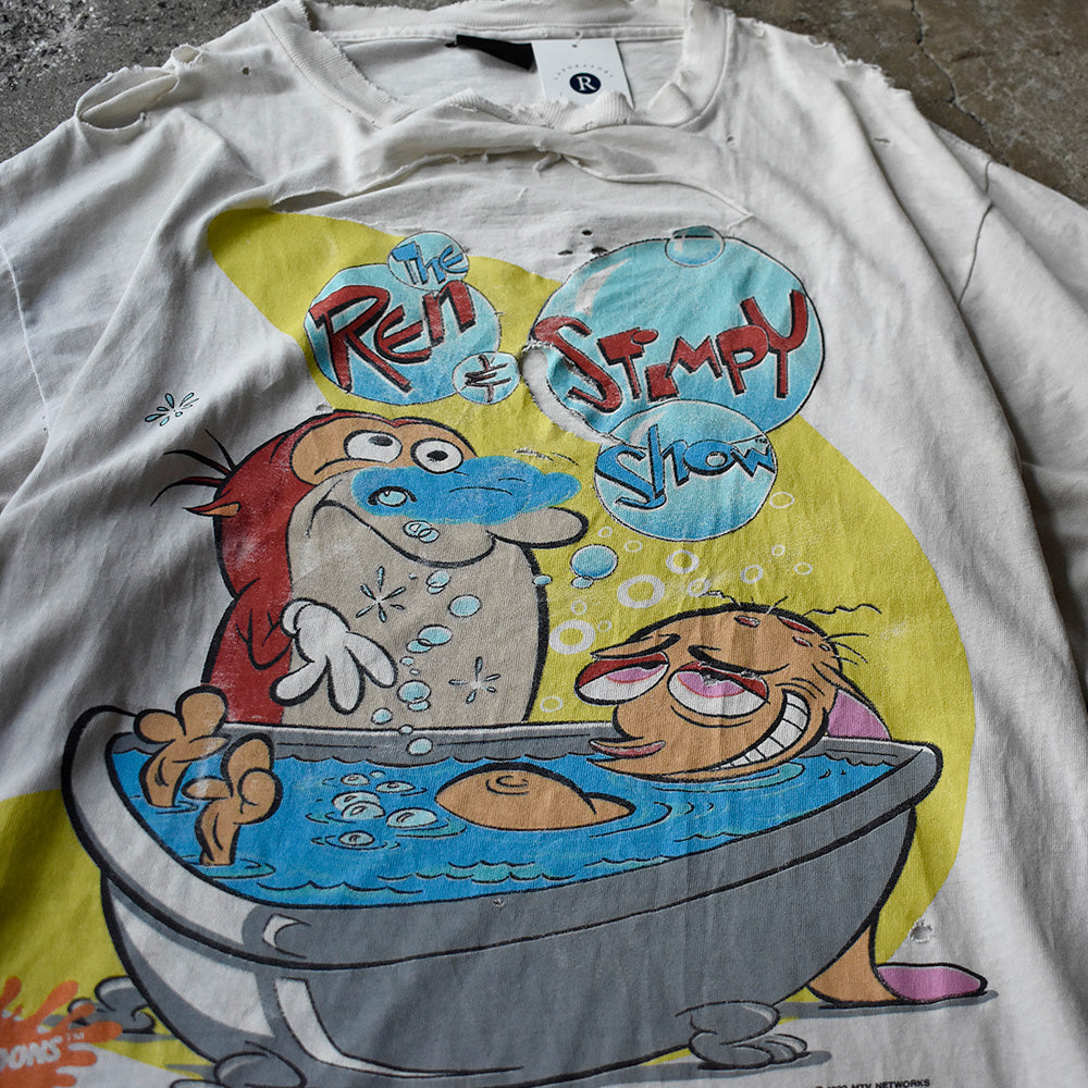 90’s ボロ！ “The Ren and Stimpy Show“ 海外アニメ キャラ Tシャツ USA製 250828H
