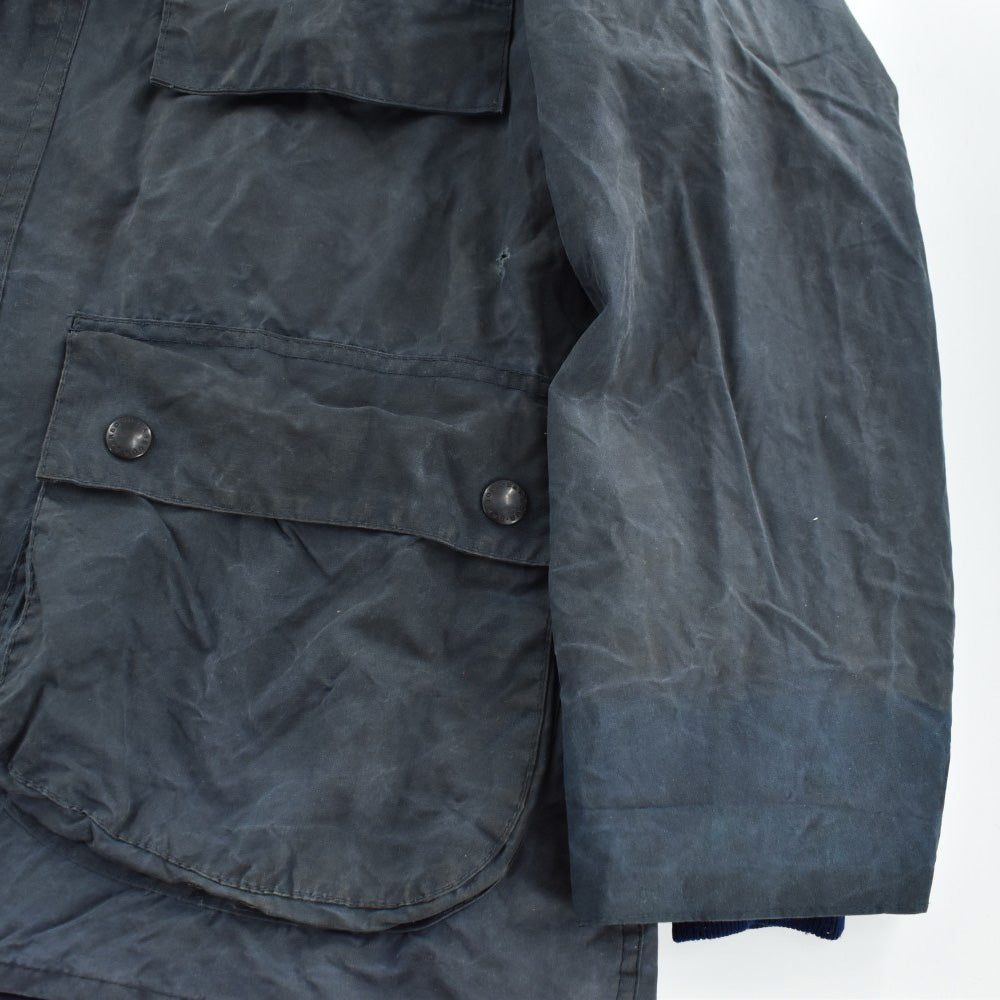 80's 旧3ワラント Barbour "BEDALE" 4ポケット オイルドジャケット フード付き 260915H