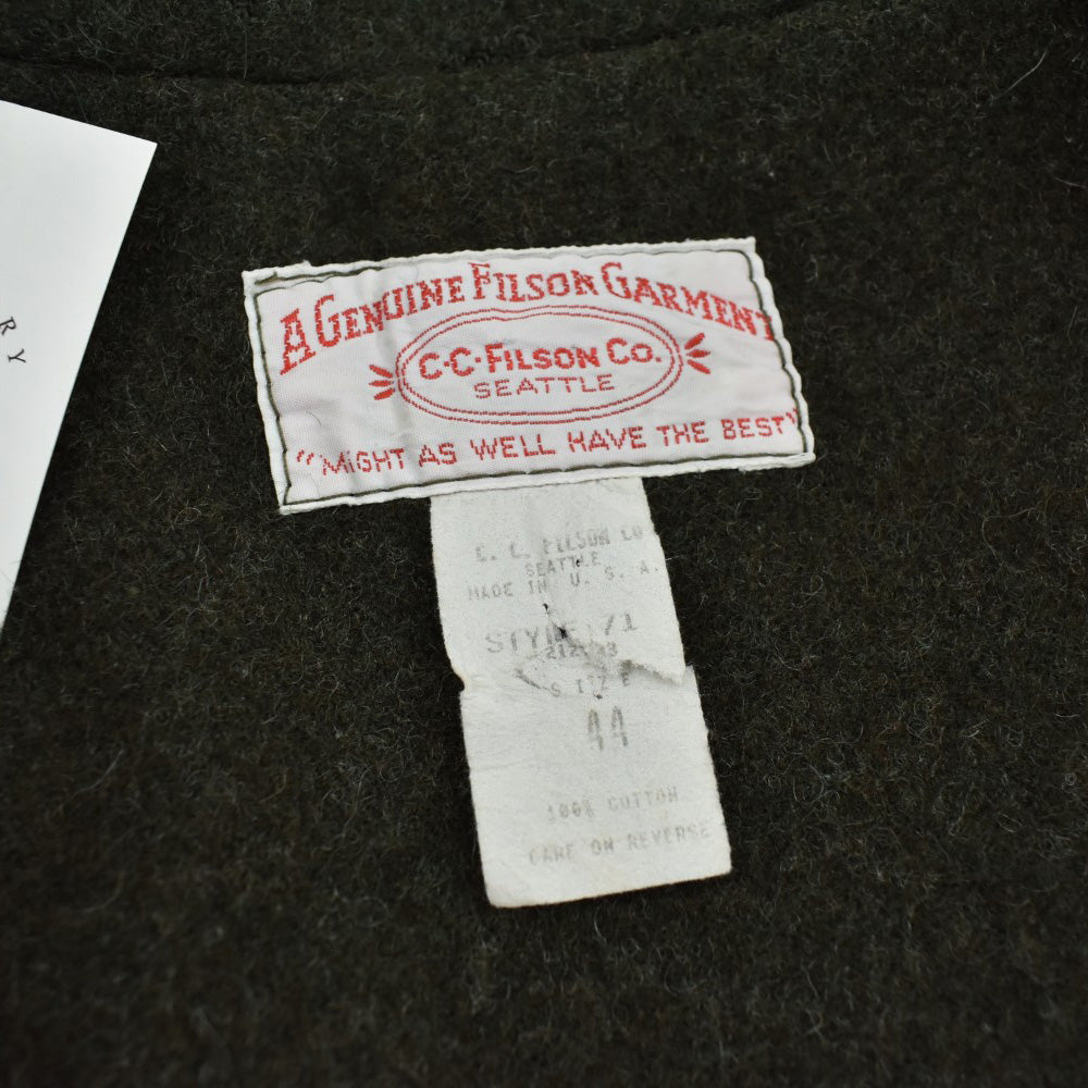 80's FILSON "Style 71" Dry Tin Cloth Double Coat ウールライニング ハンティングコート USA製 260918H