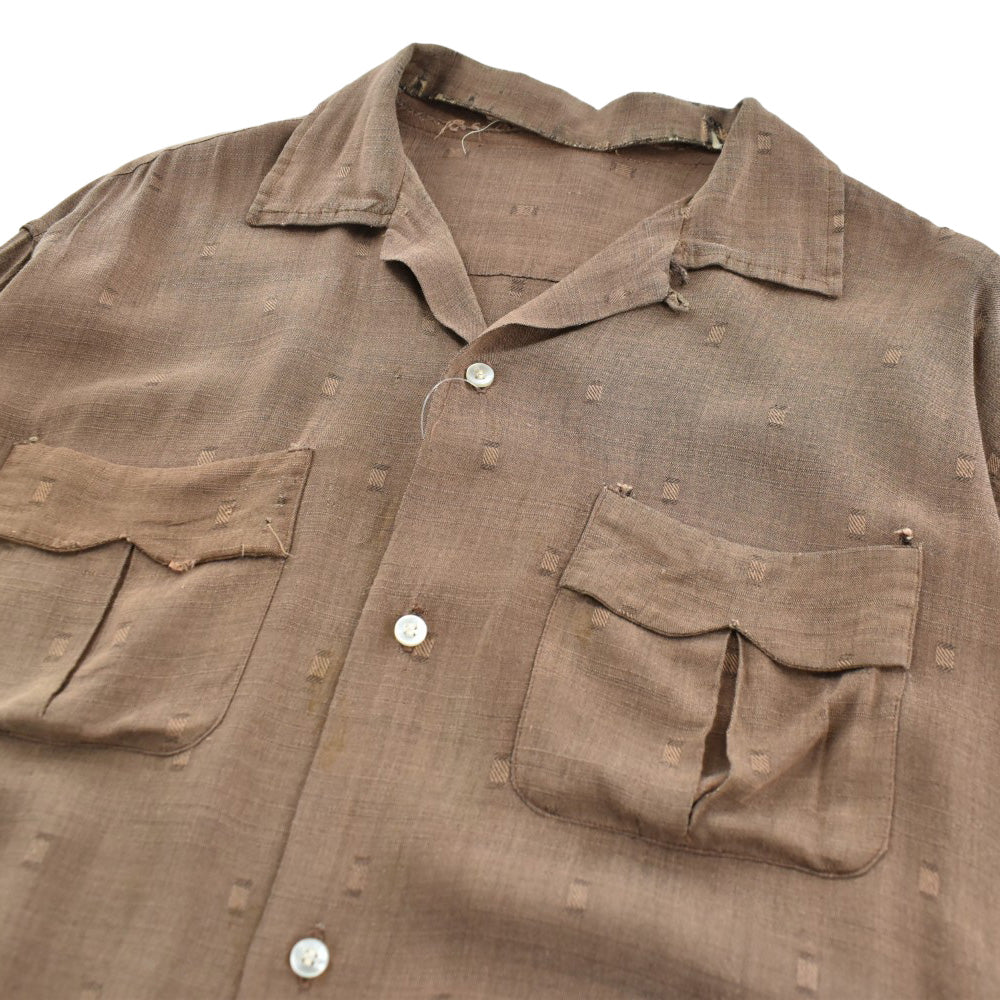50's Rayon Gabardine ループ オープンカラーシャツ 260529H