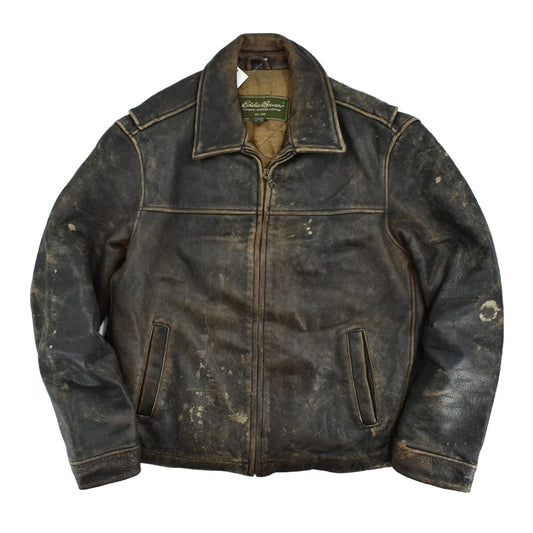 90’s Eddie Bauer レザージャケット フェードブラウン 260203H