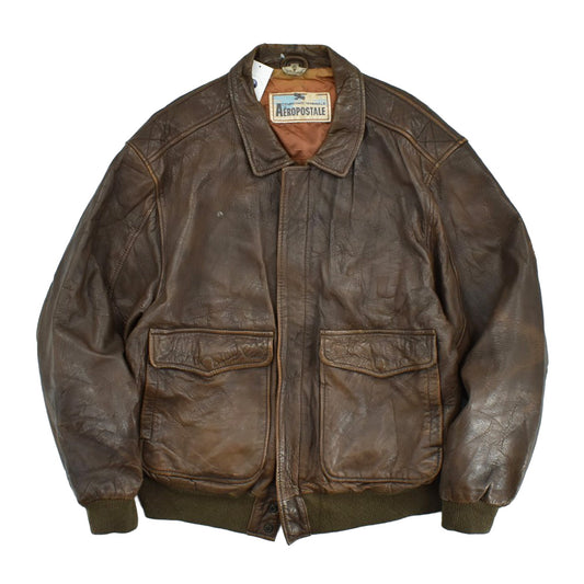 80's Aeropostale A-2 Type レザー フライトジャケット 260210H