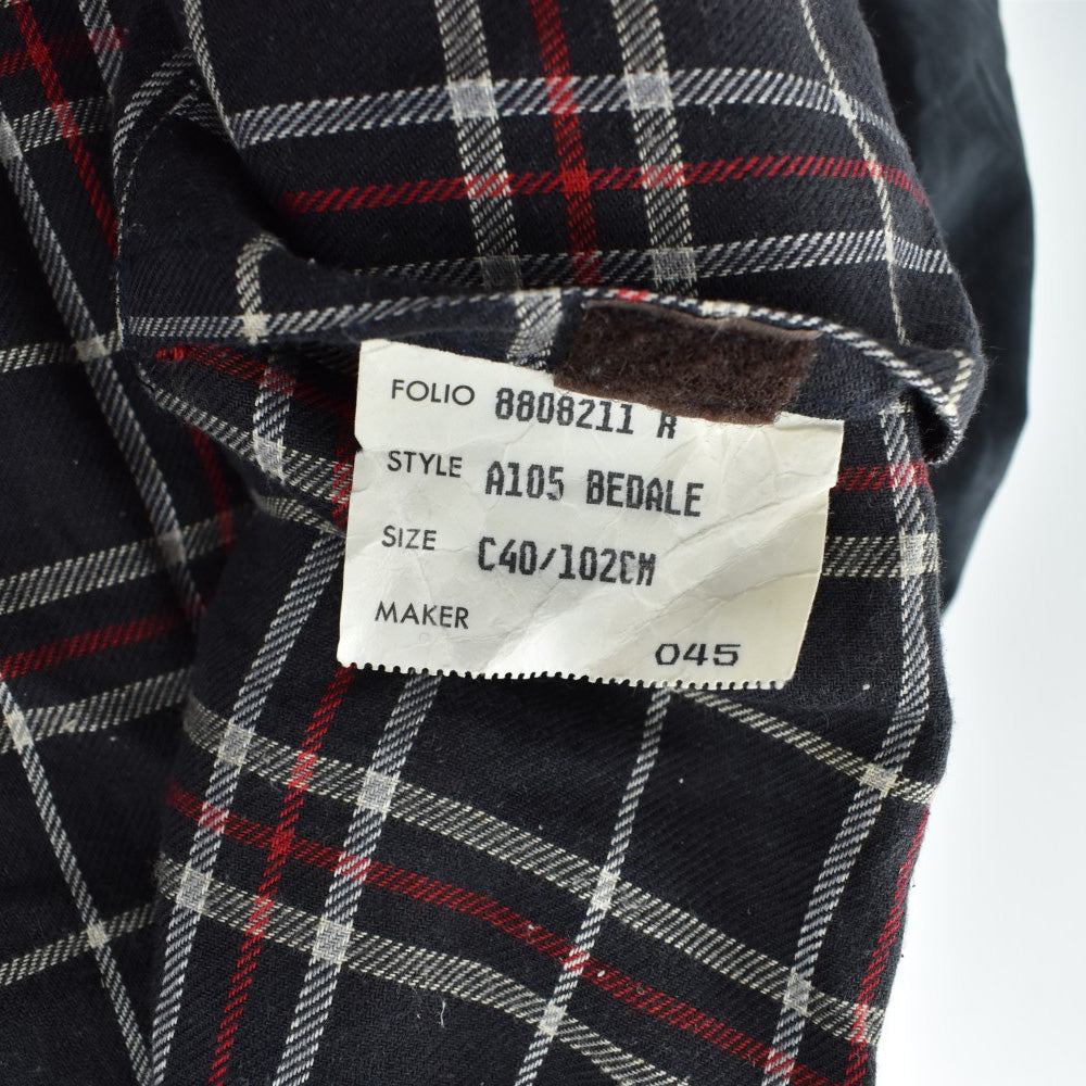 80's 旧3ワラント Barbour "BEDALE" 4ポケット オイルドジャケット フード付き 260915H