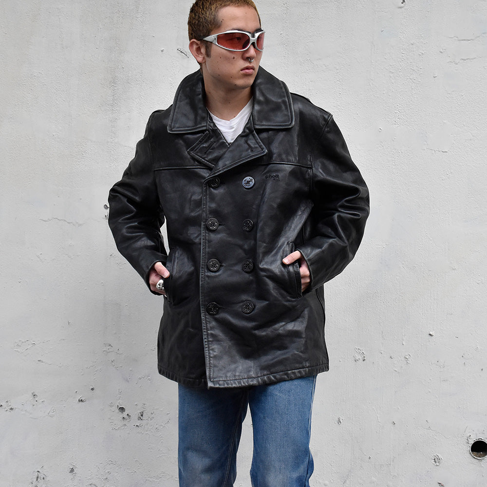 schott ピーコート Pコート U.S. 740N PEACOAT レザー schott pコート