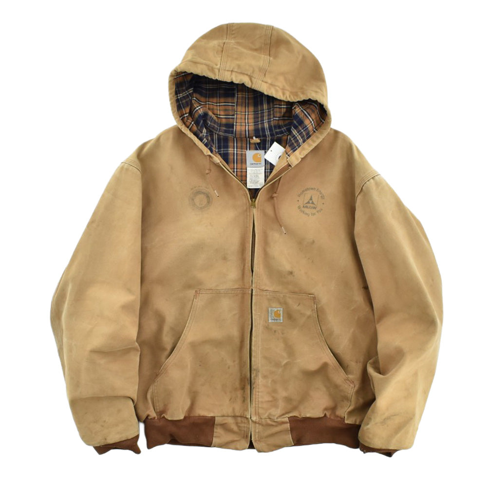 Y2K Carhartt アクティブジャケット フランネル チェックライナー USA製 260605H