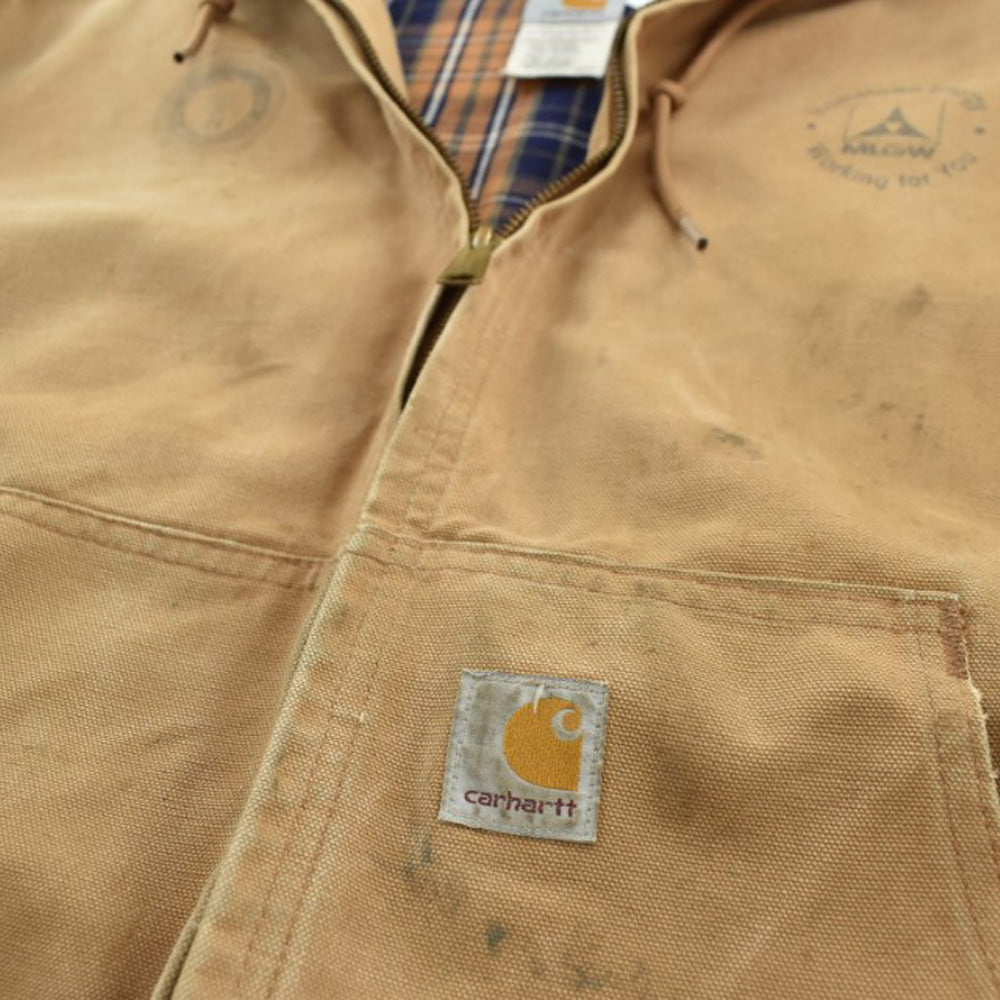 Y2K Carhartt アクティブジャケット フランネル チェックライナー USA製 260605H
