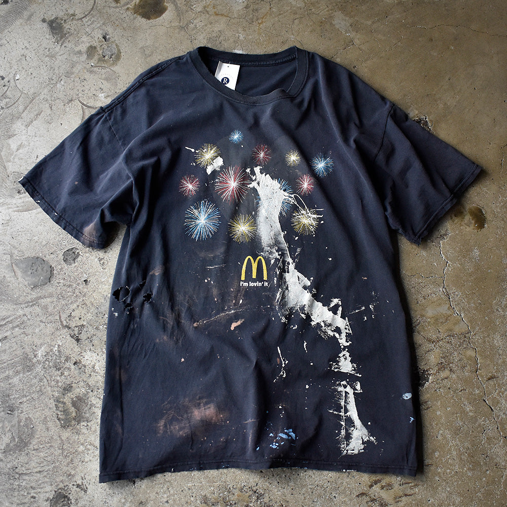 Y2K ダメージ！ペンキ！ “McDonald's×花火“ Tシャツ 240619H