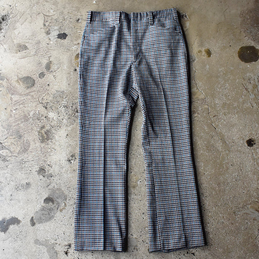 70's HAGGAR Slacks SCOVILLジッパー 千鳥格子 チェック柄 スラックスパンツ 250801H