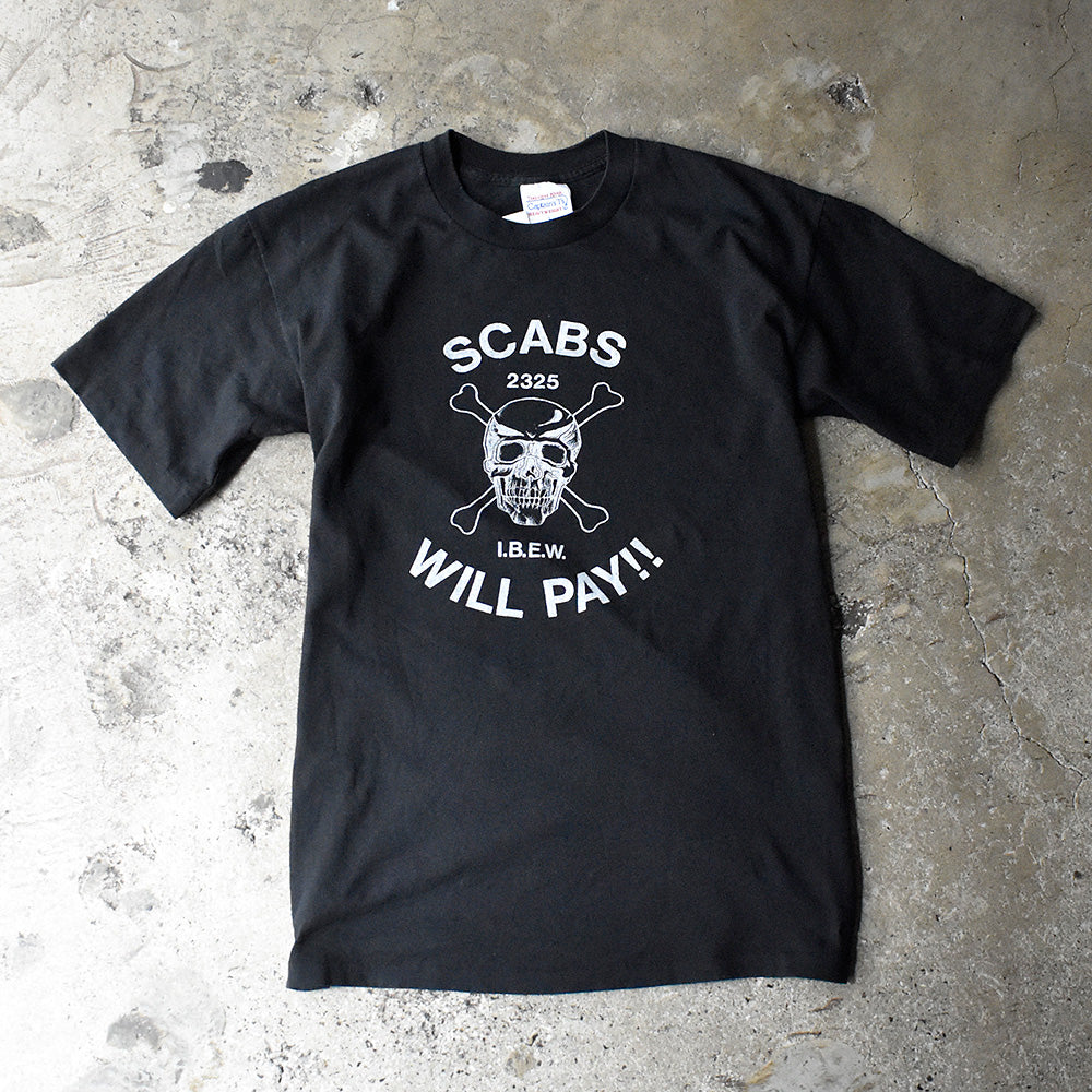 80's “Skull“ Scabs Will Pay Tシャツ USA製 250426H