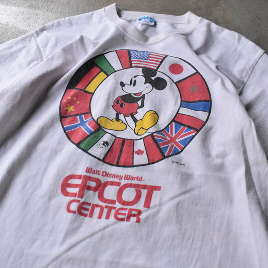 80's Disney ”EPCOT CENTER” ミッキーマウス キャラ Tシャツ USA製 240523