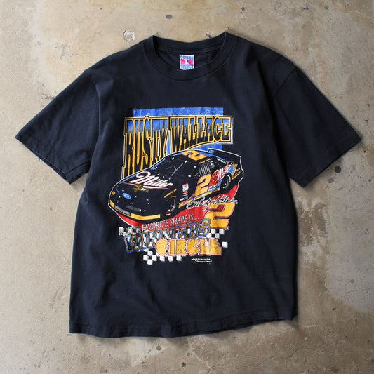 90’s COTTON SOURCE “NASCAR/#2 Rusty Wallace” レーシングプリント Tシャツ USA製 250527