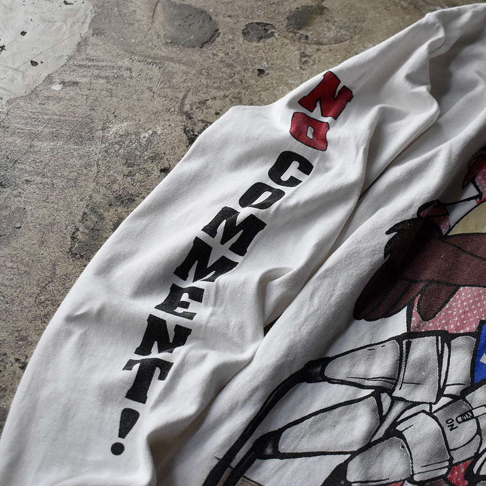 90's Looney Tunes “Tasmanian Devil / NO COMMENT!” 海外アニメ キャラ 長袖 Tシャツ USA製 250807H
