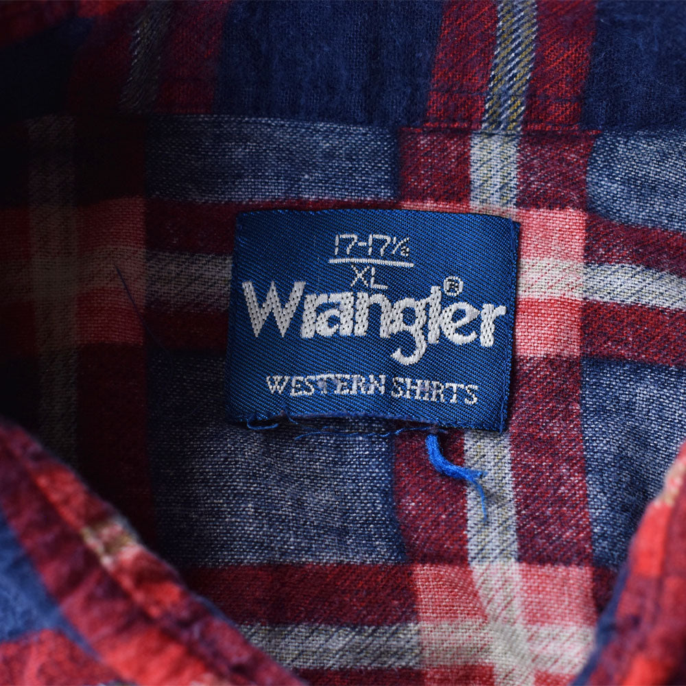 80's　Wrangler/ラングラー チェック柄 プリントネル ウエスタンシャツ　230903