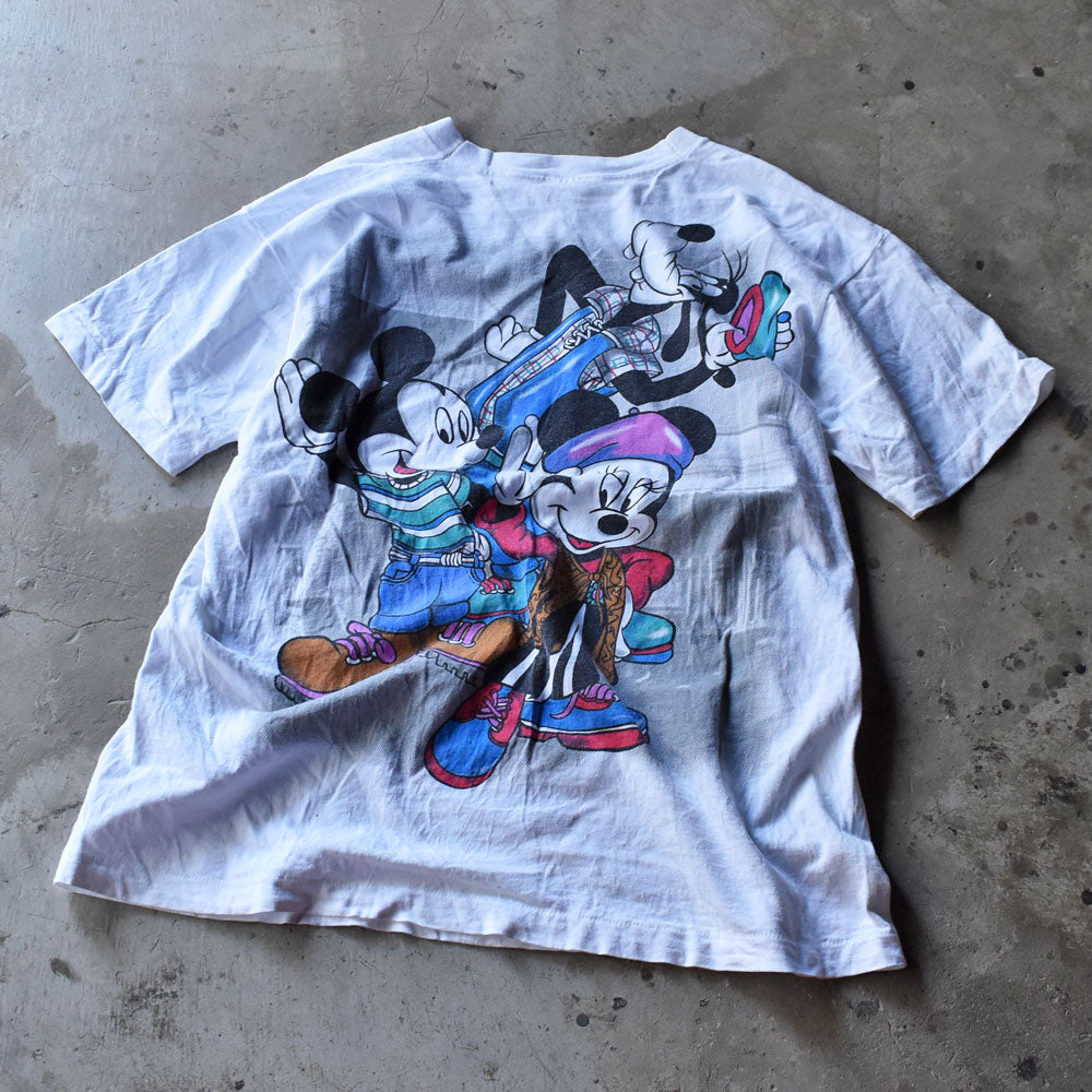 90’s Disney ”Mickey＆Friends” 両面プリント キャラ Tシャツ USA製 240802