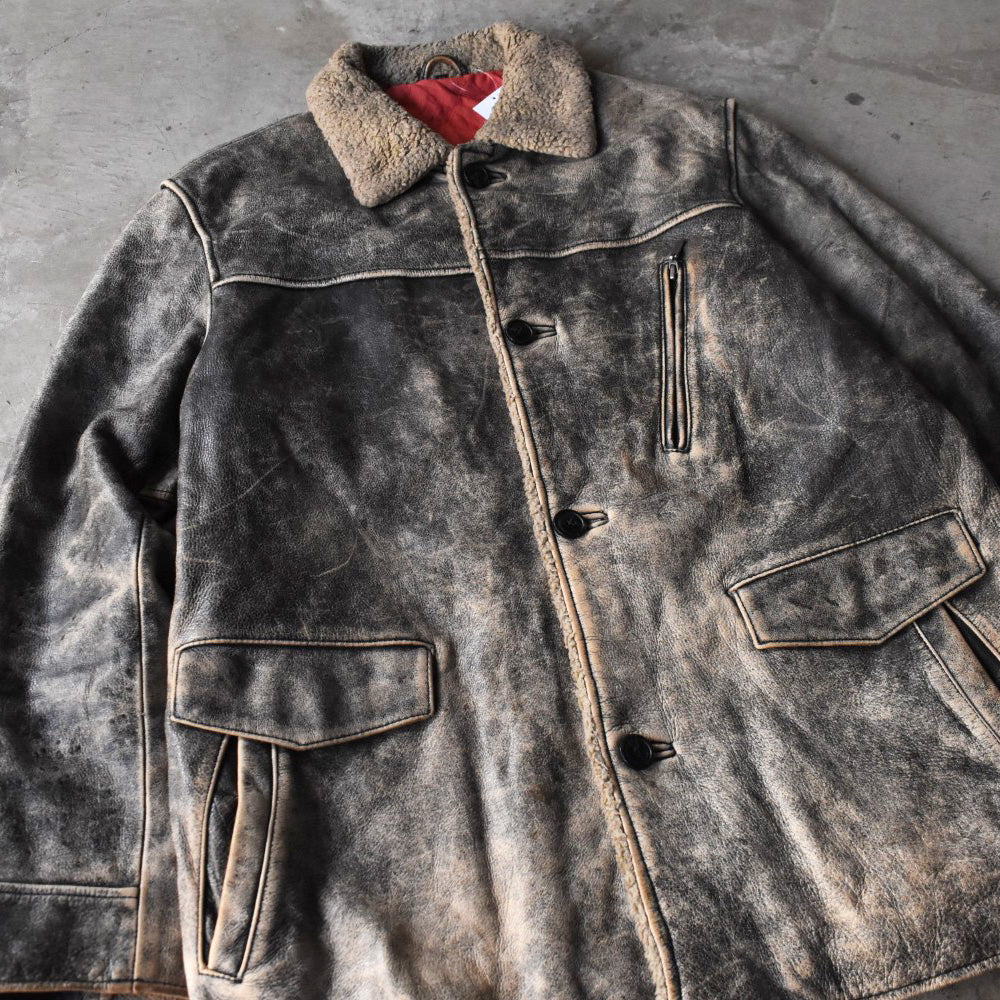 90’s Trapper レザージャケット カーコート 鬼フェード 251118H