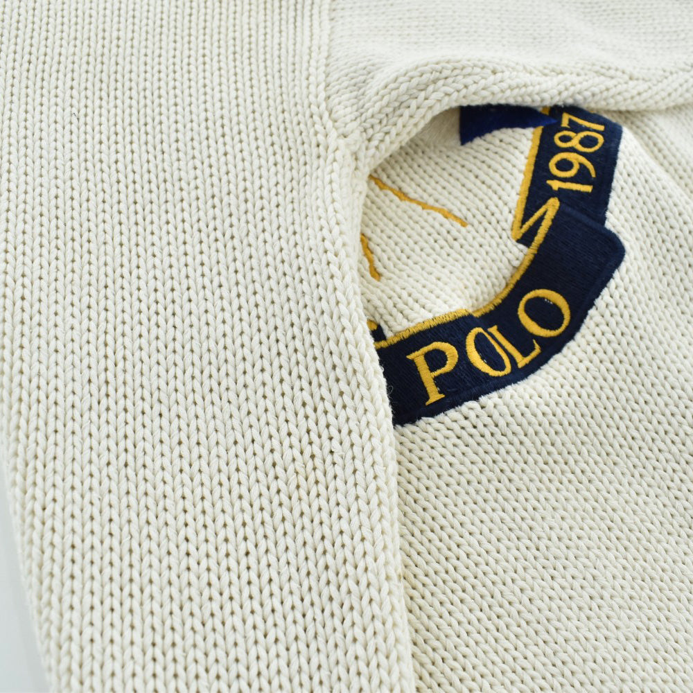 80’s Polo by Ralph Lauren "クロスフラッグ 1967-1987" コットンニット セーター 261023H