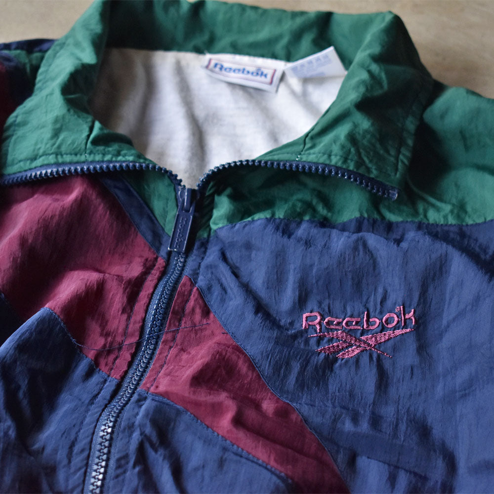 90’s Reebok 裏地付き ビッグロゴ ナイロン トラックジャケット 240526