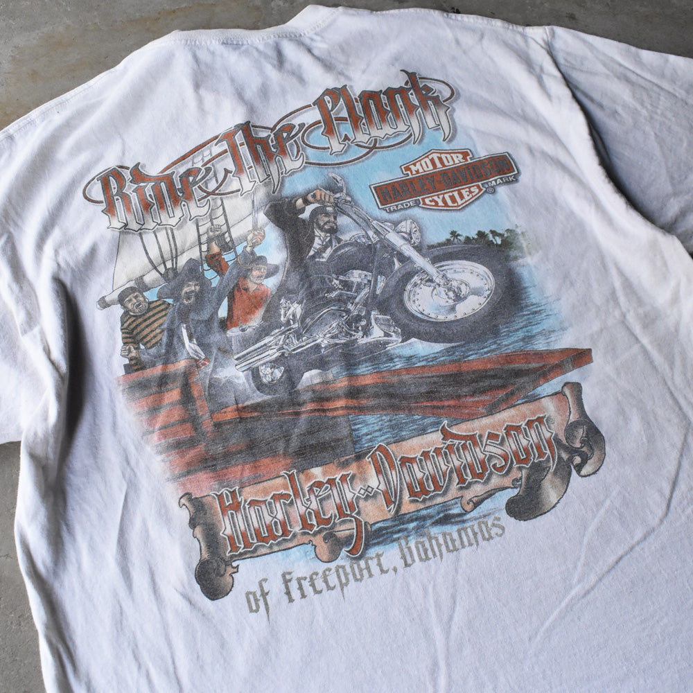 Harley-Davidson “Freeport, Bahamas” 海賊 両面プリント Tシャツ USA製 240718