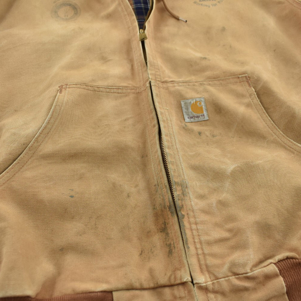 Y2K Carhartt アクティブジャケット フランネル チェックライナー USA製 260605H
