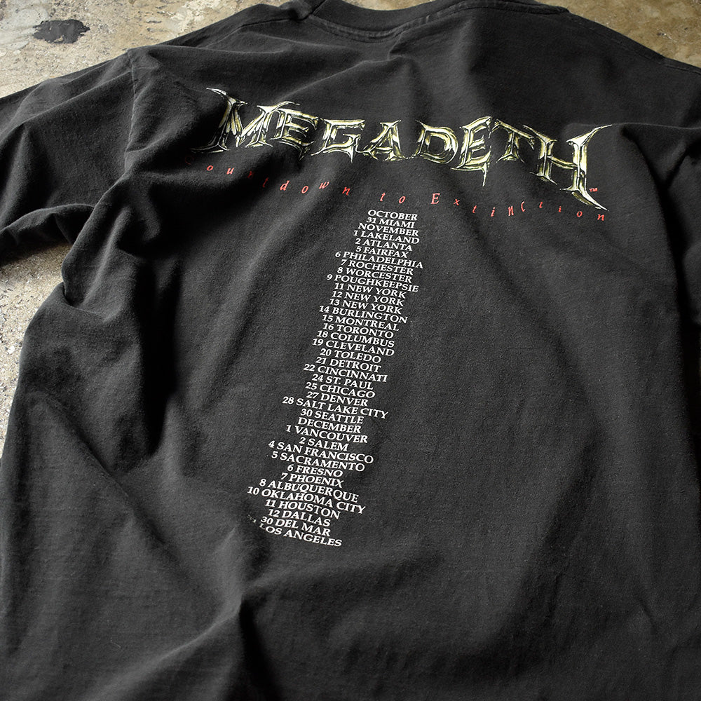 90's MEGADETH “Countdown to Extinction” Tour Art by Ed Repka Tシャツ 241202H