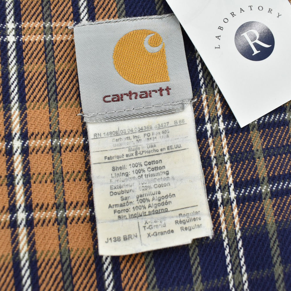 Y2K Carhartt アクティブジャケット フランネル チェックライナー USA製 260605H