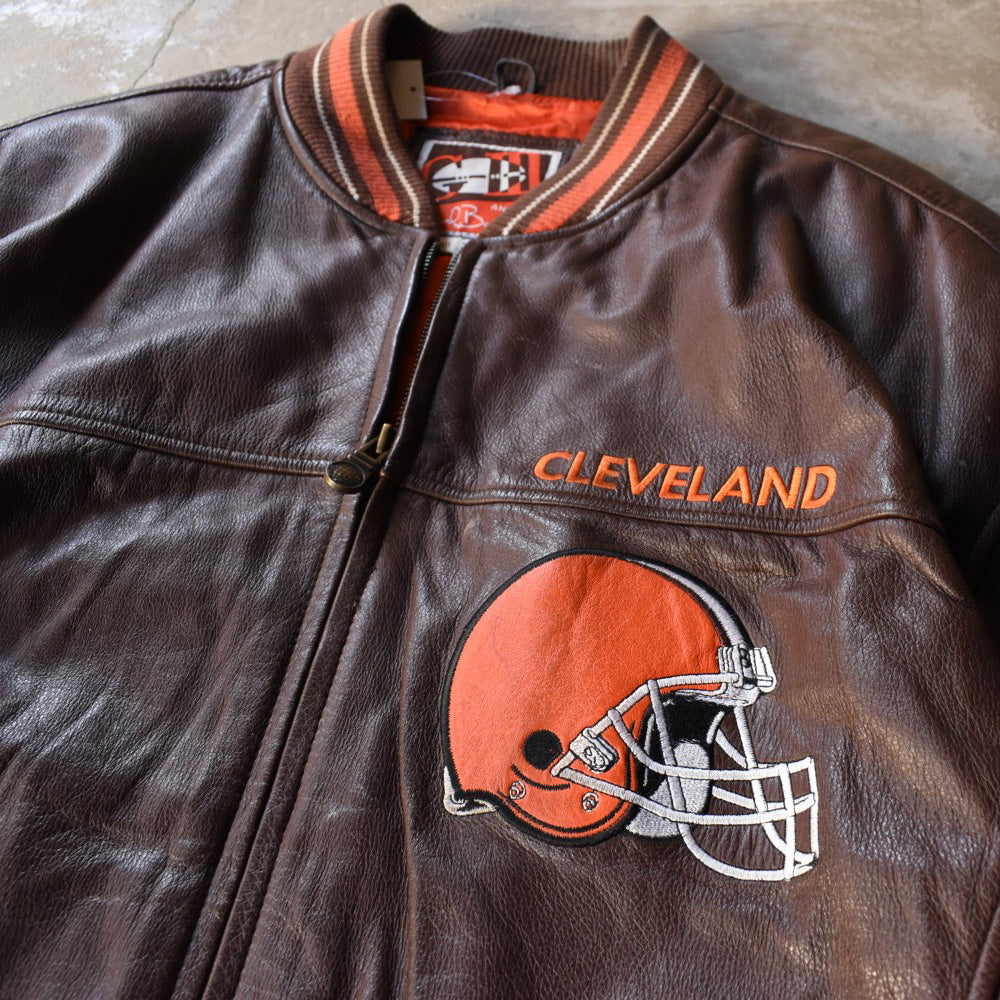 90’s G-III / Cleveland Browns レザースタジャン 251118H