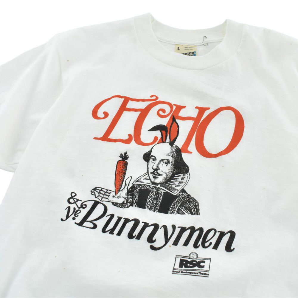80’s N.O.S. デッドストック Echo & the Bunnymen エコー&ザ・バニーメン 1983 Royal Shakespeare Theatre うさ耳 シェイクスピア ロックTシャツ 白