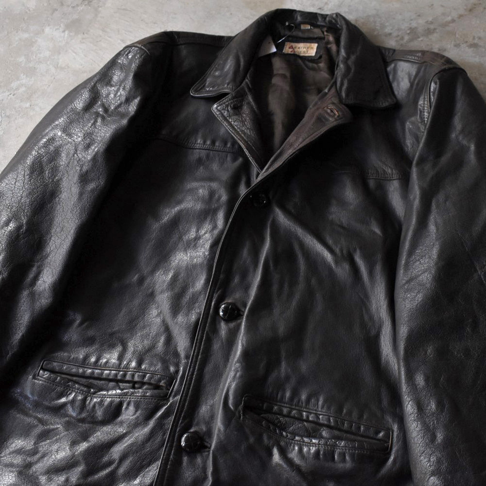 80’s Leather Crest レザージャケット カーコート 251114H