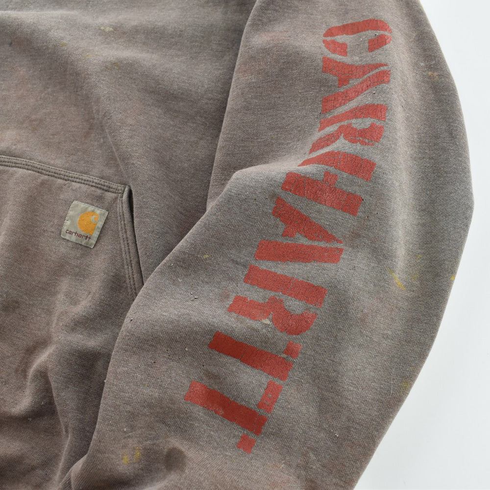 Y2K Carhartt 鬼フェード 袖ロゴ プルオーバーパーカー 260925H